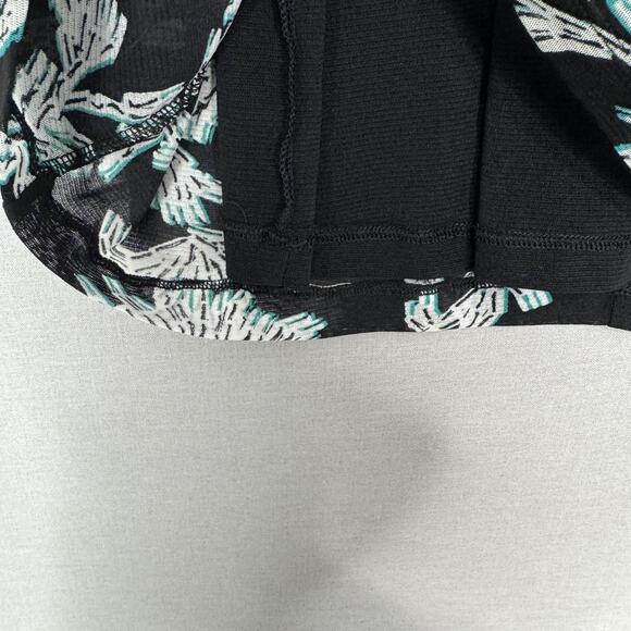 Diane von Furstenberg Faridah Dress Womens Small Black Floral Mesh Wrap Cocktail - Picture 6 of 15